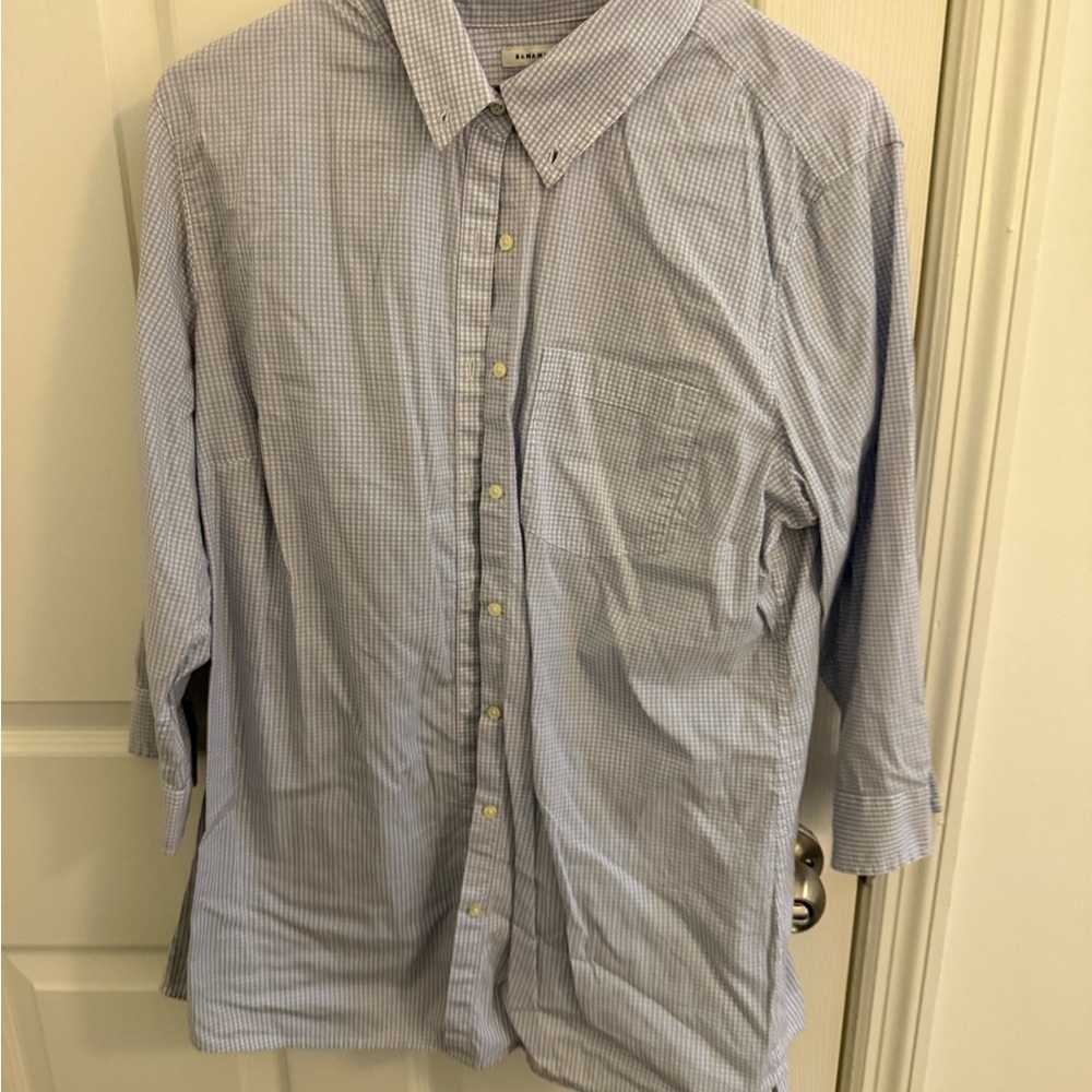 Banana Republic Women’s Light Blue Checkered Shirt